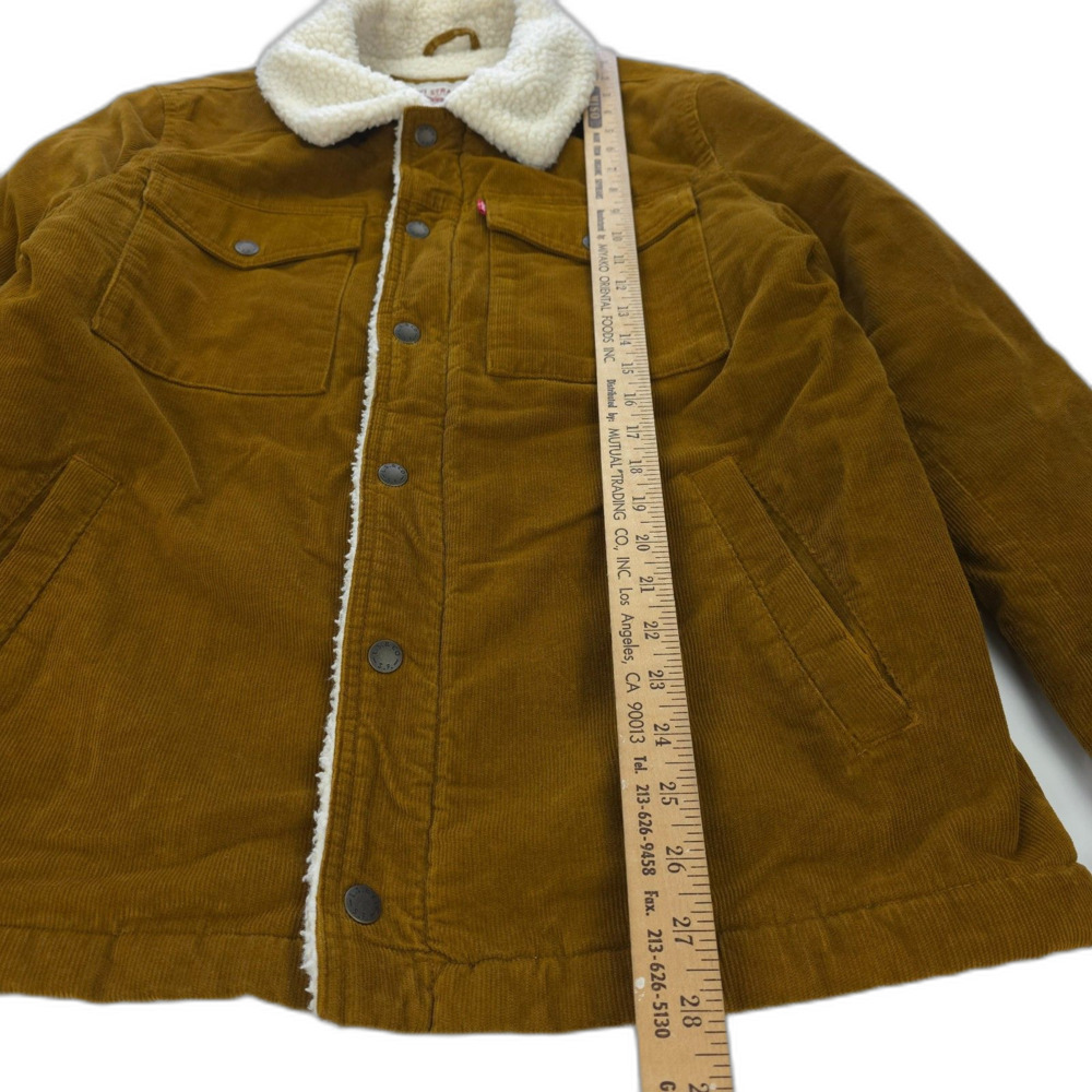 LEVIS Premium Corduroy Type I|| Sherpa Trucker Jacket 70s Boho Western Indie Y2k - Picture 3 of 12